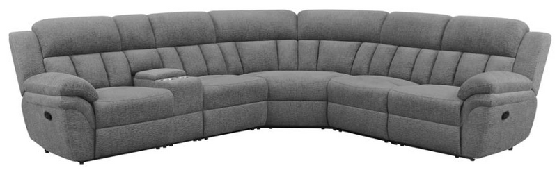 Bahrain 6-Piece Upholstered Motion Sectional Charcoal