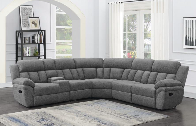 Bahrain 6-Piece Upholstered Motion Sectional Charcoal