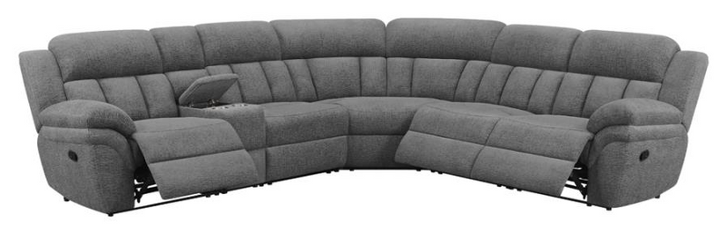 Bahrain 6-Piece Upholstered Motion Sectional Charcoal