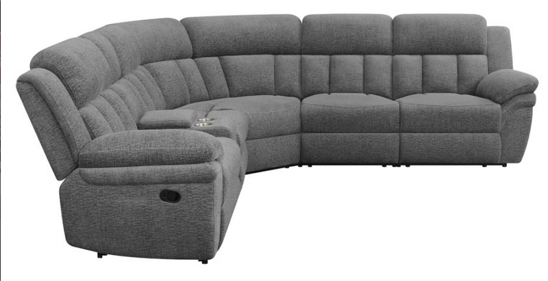 Bahrain 6-Piece Upholstered Motion Sectional Charcoal