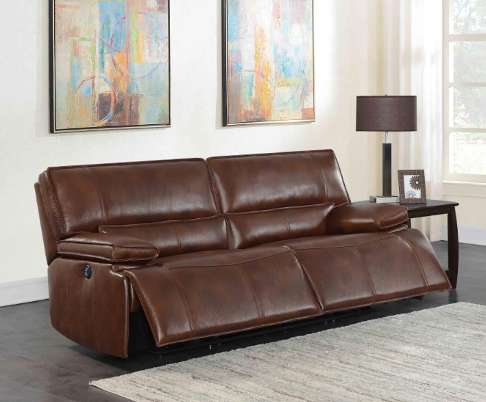 Southwick 3-Piece Pillow Top Arm Power Living Room Set Saddle Brown