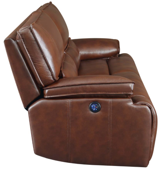 Southwick 3-Piece Pillow Top Arm Power Living Room Set Saddle Brown