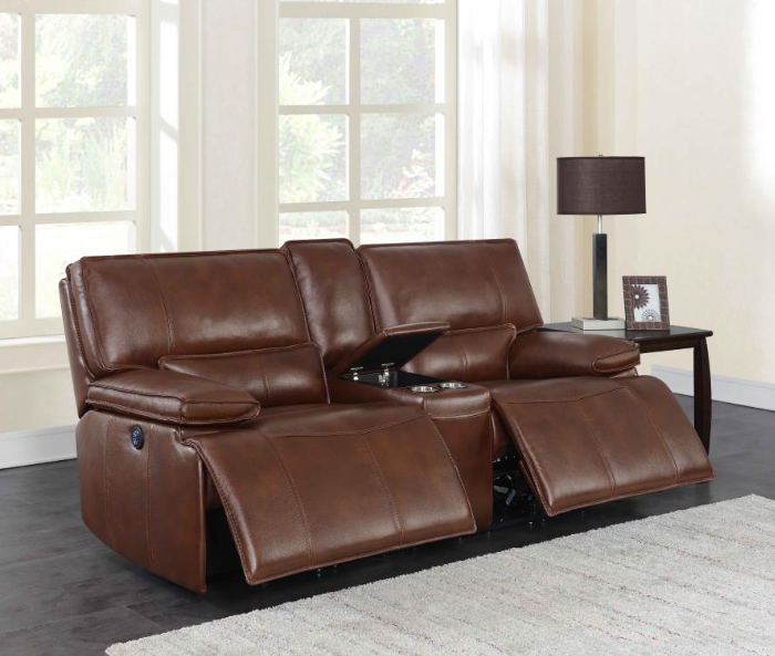 Southwick 3-Piece Pillow Top Arm Power Living Room Set Saddle Brown