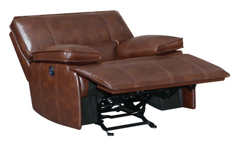Southwick 3-Piece Pillow Top Arm Power Living Room Set Saddle Brown