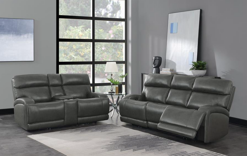 Longport 3-Piece Upholstered Power Living Room Set Dark Brown