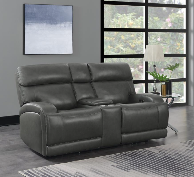 Longport 3-Piece Upholstered Power Living Room Set Dark Brown