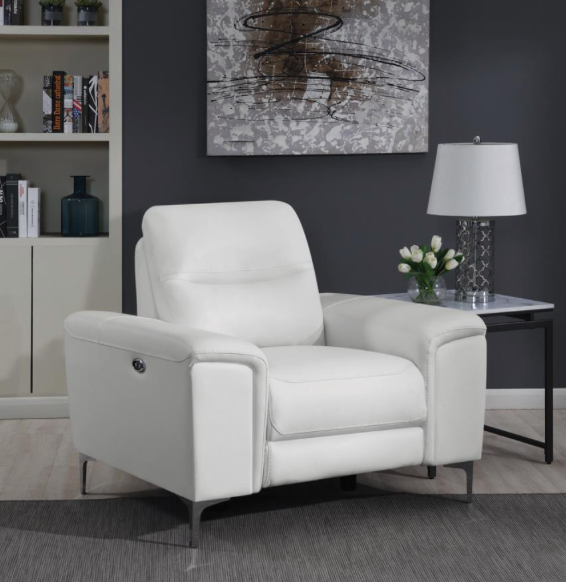 Largo 3-Piece Upholstered Power Living Room Set White