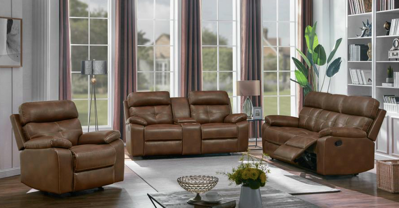 Damiano Button Tufted 3 PC Motion SET Tri-Tone Brown