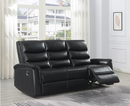 Leatherette Motion Living Room 3 Pc Sets Black