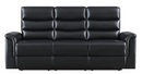 Leatherette Motion Living Room 3 Pc Sets Black