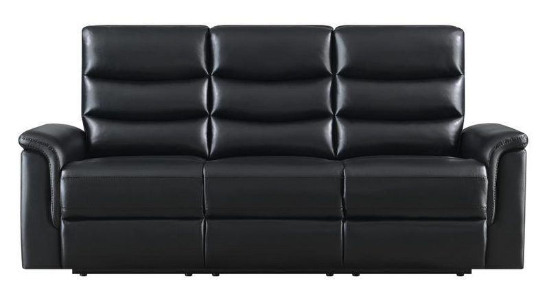 Leatherette Motion Living Room 3 Pc Sets Black