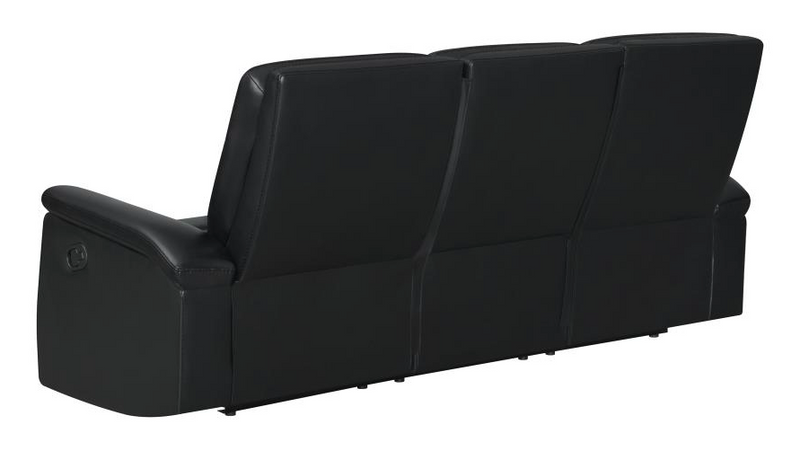 Leatherette Motion Living Room 3 Pc Sets Black