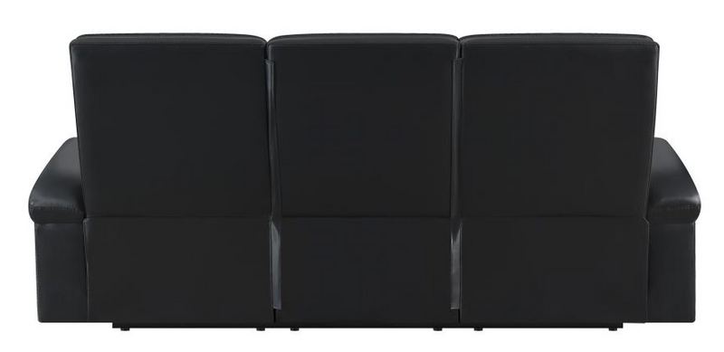 Leatherette Motion Living Room 3 Pc Sets Black