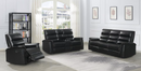 Leatherette Motion Living Room 3 Pc Sets Black