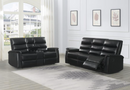 Leatherette Motion Living Room 3 Pc Sets Black