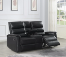 Leatherette Motion Living Room 3 Pc Sets Black
