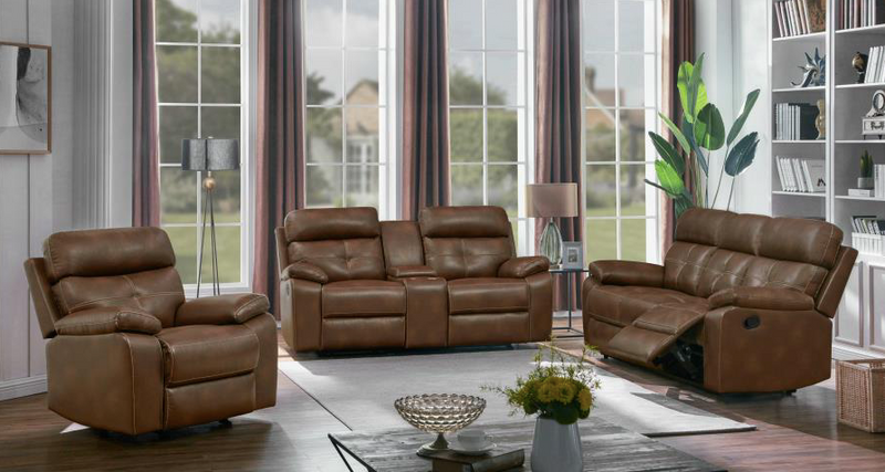 Damiano Button Tufted 3 PC Motion SET Tri-Tone Brown
