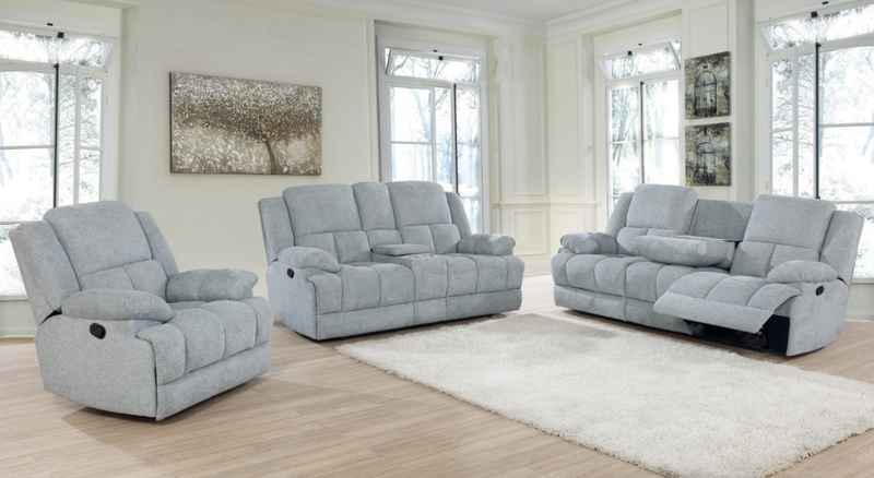 Waterbury 3-Piece Pillow Top Arm Motion Living Room Set Grey