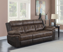 Saybrook 3-Piece Tufted Cushion Motion Living Room Set Chocolate And Dark Brown