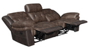 Saybrook 3-Piece Tufted Cushion Motion Living Room Set Chocolate And Dark Brown