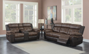 Saybrook 3-Piece Tufted Cushion Motion Living Room Set Chocolate And Dark Brown
