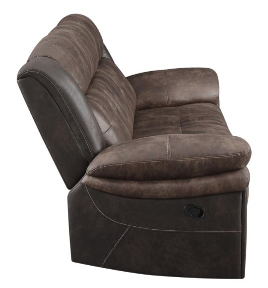 Saybrook 3-Piece Tufted Cushion Motion Living Room Set Chocolate And Dark Brown