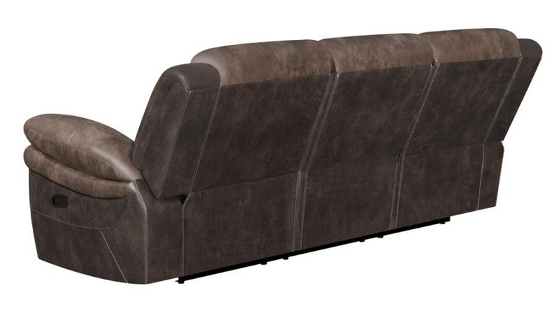 Saybrook 3-Piece Tufted Cushion Motion Living Room Set Chocolate And Dark Brown
