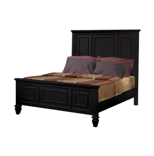 Sandy Beach Queen Panel Bed With High Headboard Black