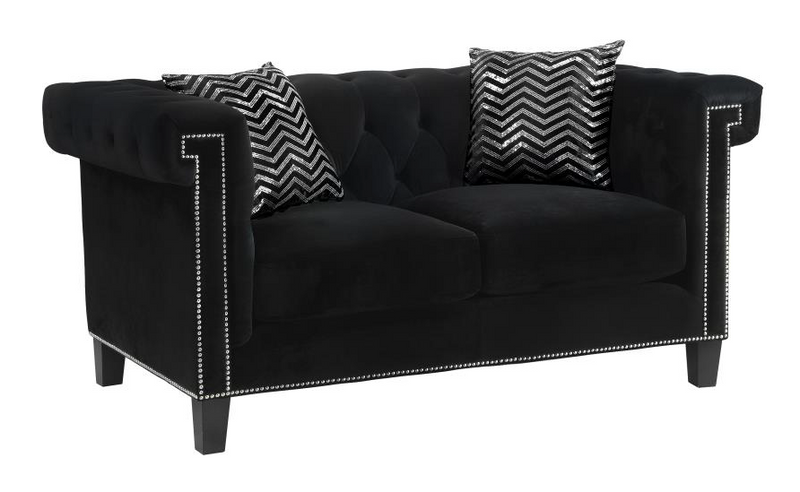 Reventlow Tufted Sofa Black. 3 PC SET