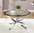 Glass Top Coffee Table Chrome And Black