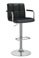 Adjustable Height Bar Stool White, Black And Chrome
