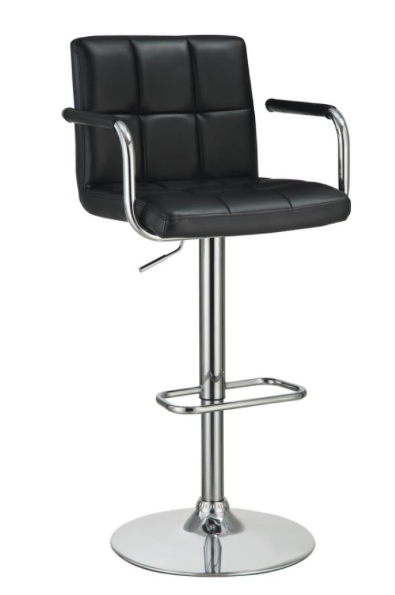 Adjustable Height Bar Stool White, Black And Chrome