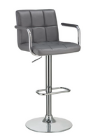 Adjustable Height Bar Stool White, Black And Chrome