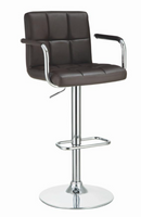 Adjustable Height Bar Stool White, Black And Chrome