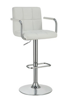 Adjustable Height Bar Stool White, Black And Chrome