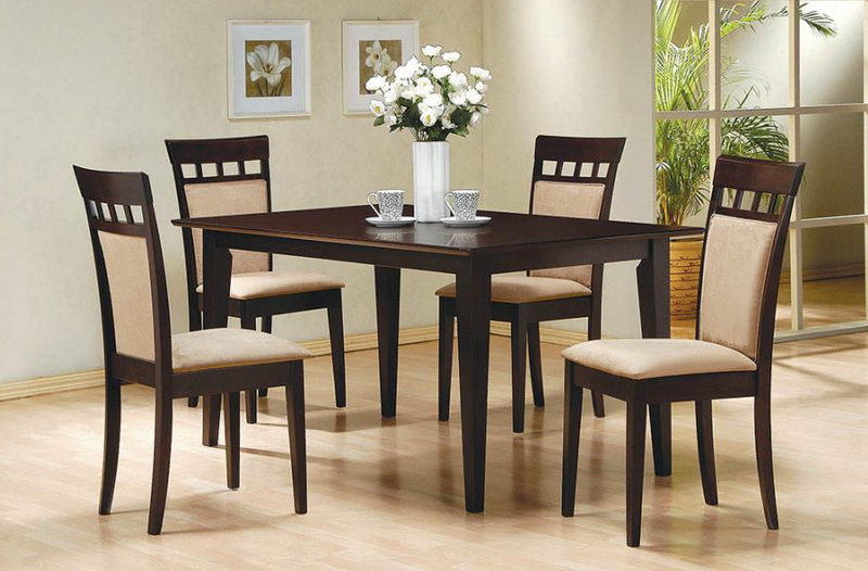 Gabriel Rectangular Dining Room Set Cappuccino. 5 PC SET