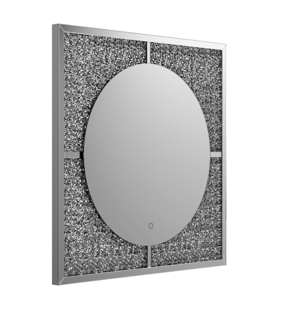 LED Wall Mirror Silver And Black