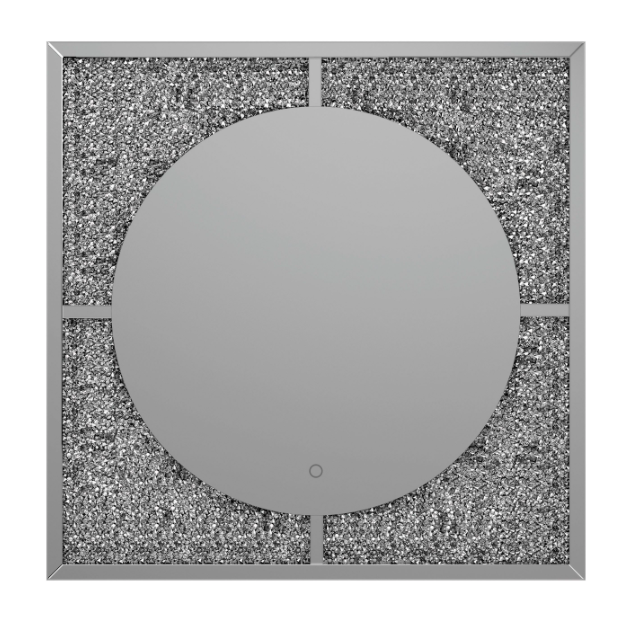 LED Wall Mirror Silver And Black