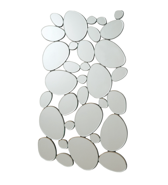 Pebble-Shaped Decorative Mirror Silver