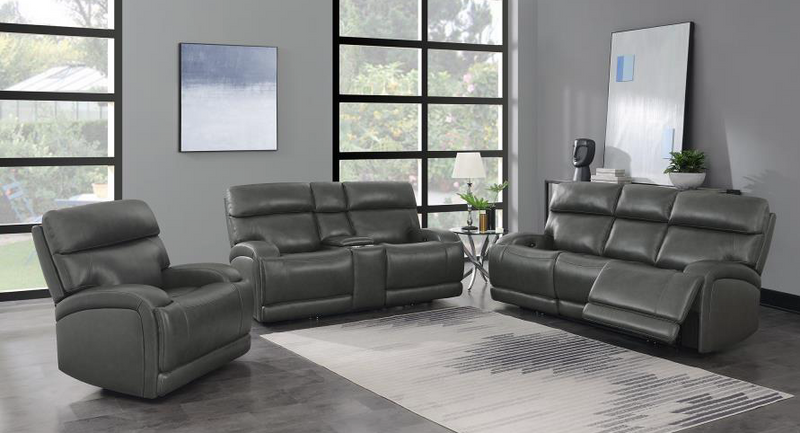 Longport 3-Piece Upholstered Power Living Room Set Dark Brown