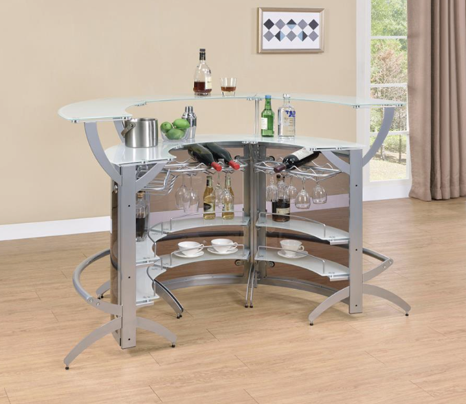 Glass Top Bar Unit Black