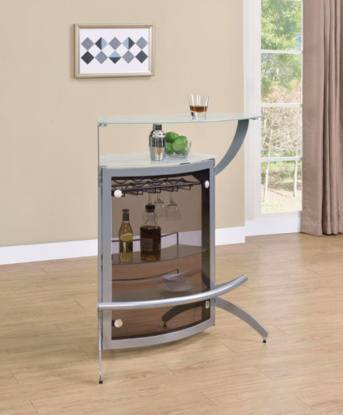 Glass Top Bar Unit Black