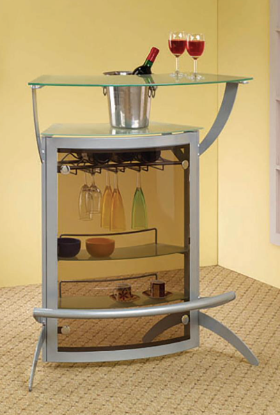 Glass Top Bar Unit Black