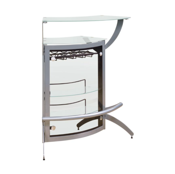 Glass Top Bar Unit Black