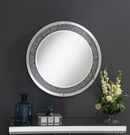 Round Wall Mirror With LED Lighting Silver