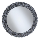 Round Wall Mirror With Textural Frame Grey