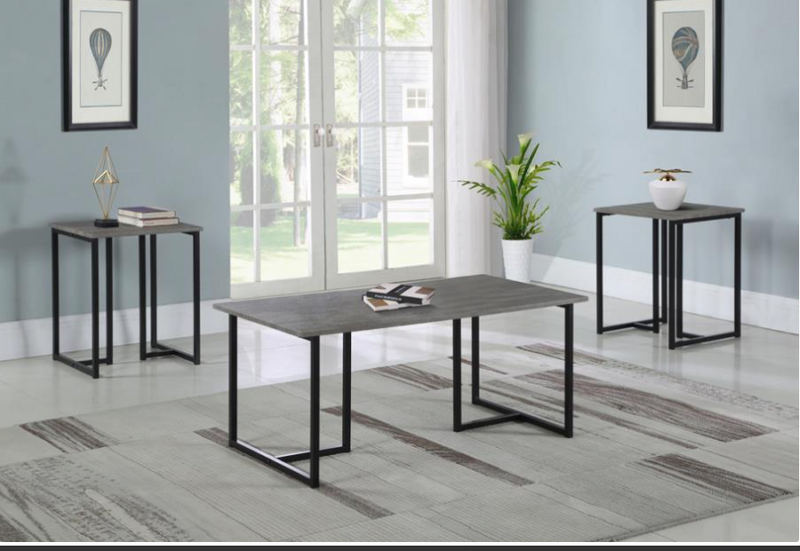 Hartsook 3-Piece Occasional Set Weathered Grey And Black