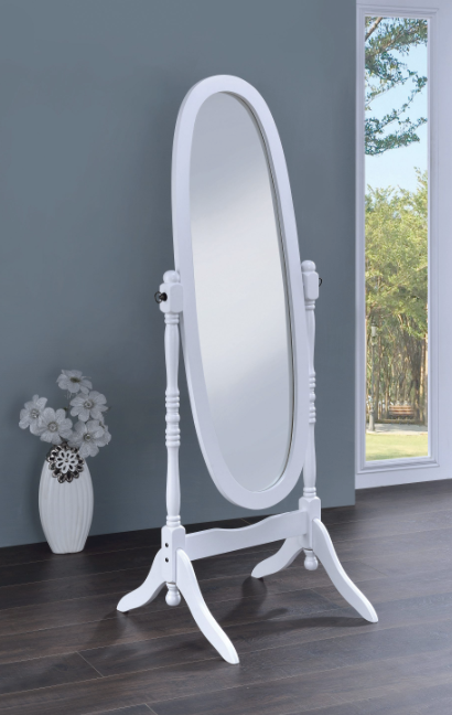 Rectangular Cheval Mirror With Arched Top Black