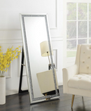 Rectangular Cheval Floor Mirror Silver