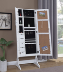 Jewelry Cheval Mirror With Picture Frames White